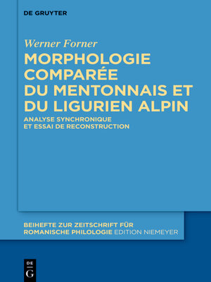 cover image of Morphologie comparée du mentonnais et du ligurien alpin